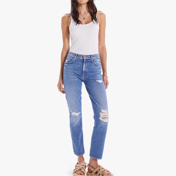 MOTHER Denim - MOTHER Straight Leg‎ Jeans Size 27- The Insider Ankle Bloom and Doom- Distressed